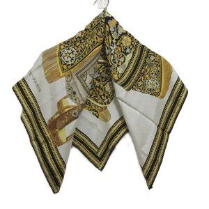 HERMES Carre 90 - Black Yellow Multi Scarf 394-072525